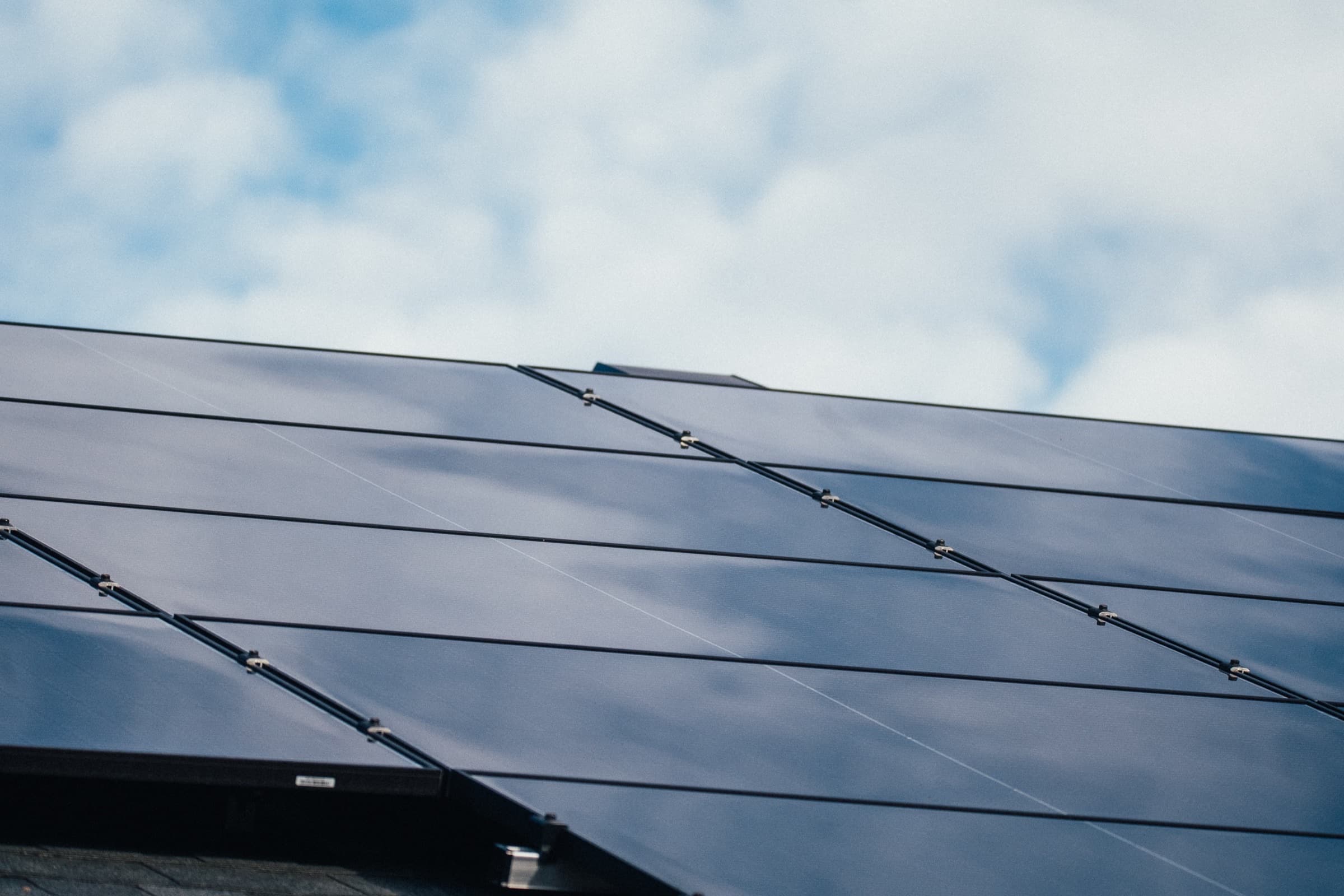 Solar panels on residential roof