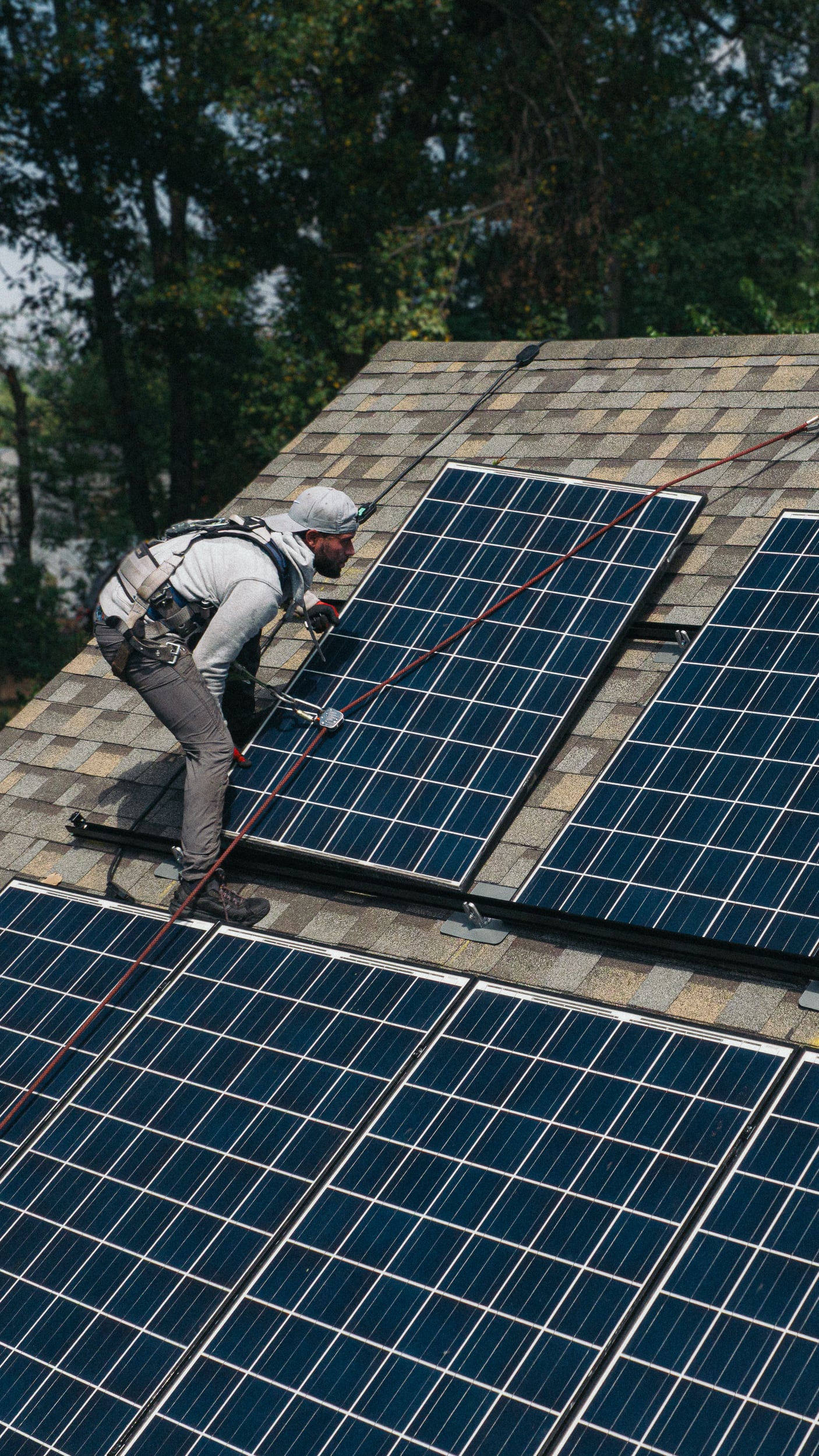 Aerial view of residential roof